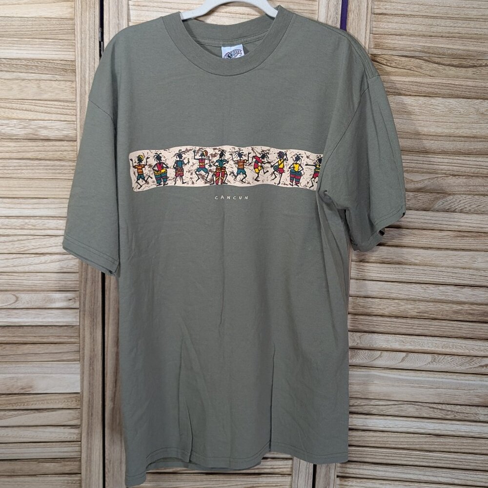 Cancun Graphic Olive Green T-Shirt Size XL